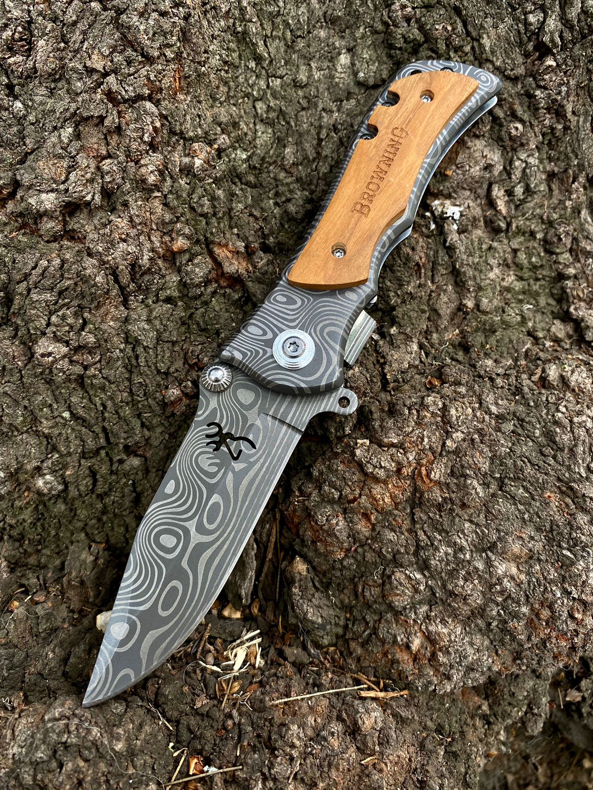 Navaja Browning Acero de Damasco