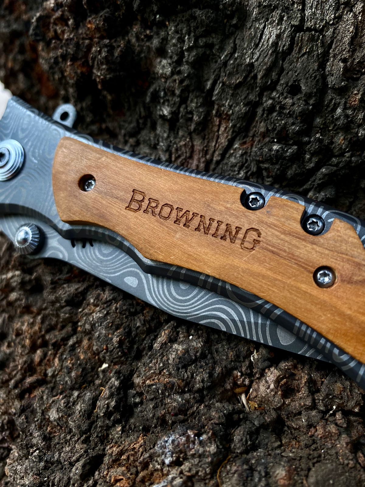 Navaja Browning Acero de Damasco